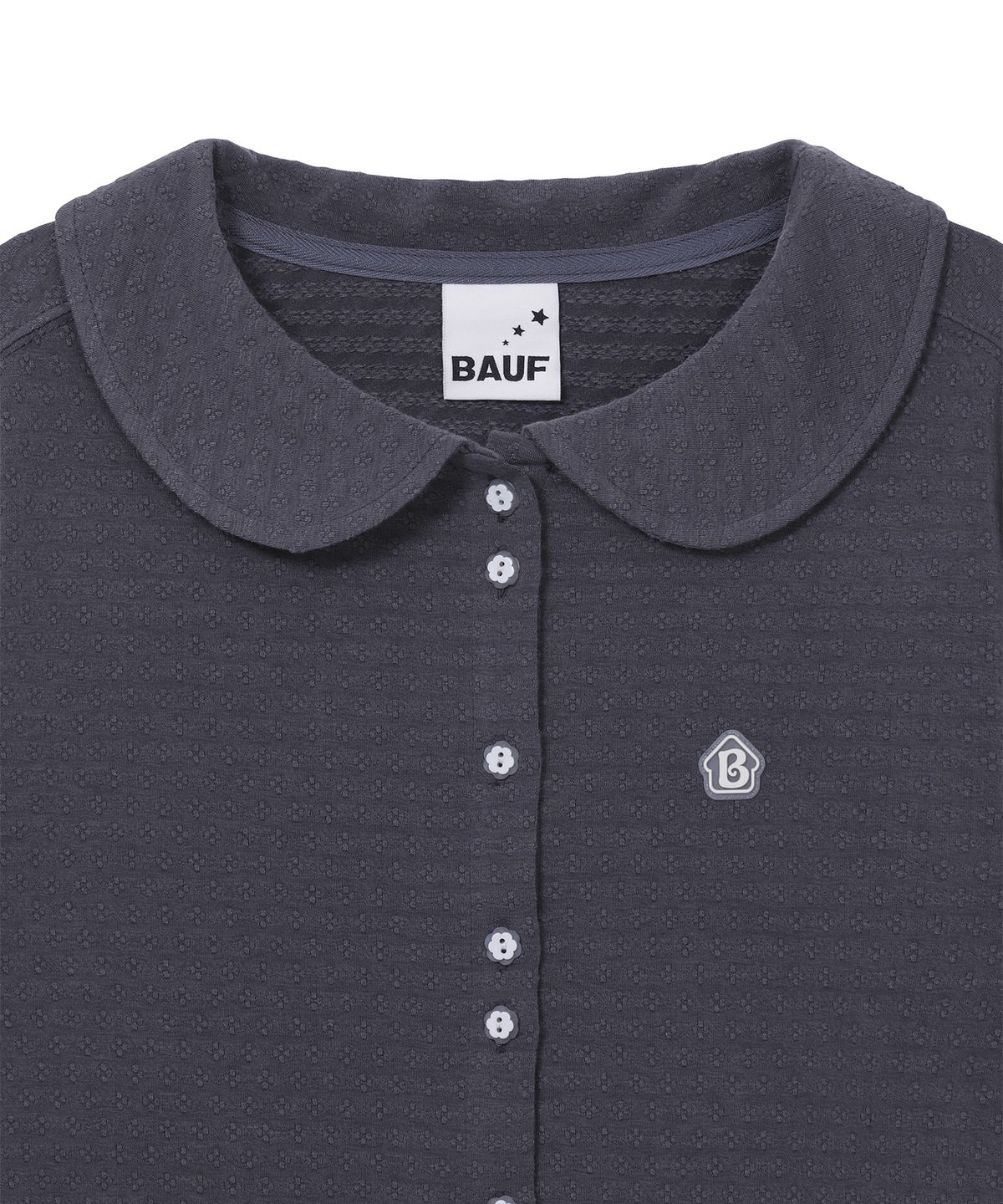 바우프(BAUF) 라운드 카라 포켓 가디건 [차콜]