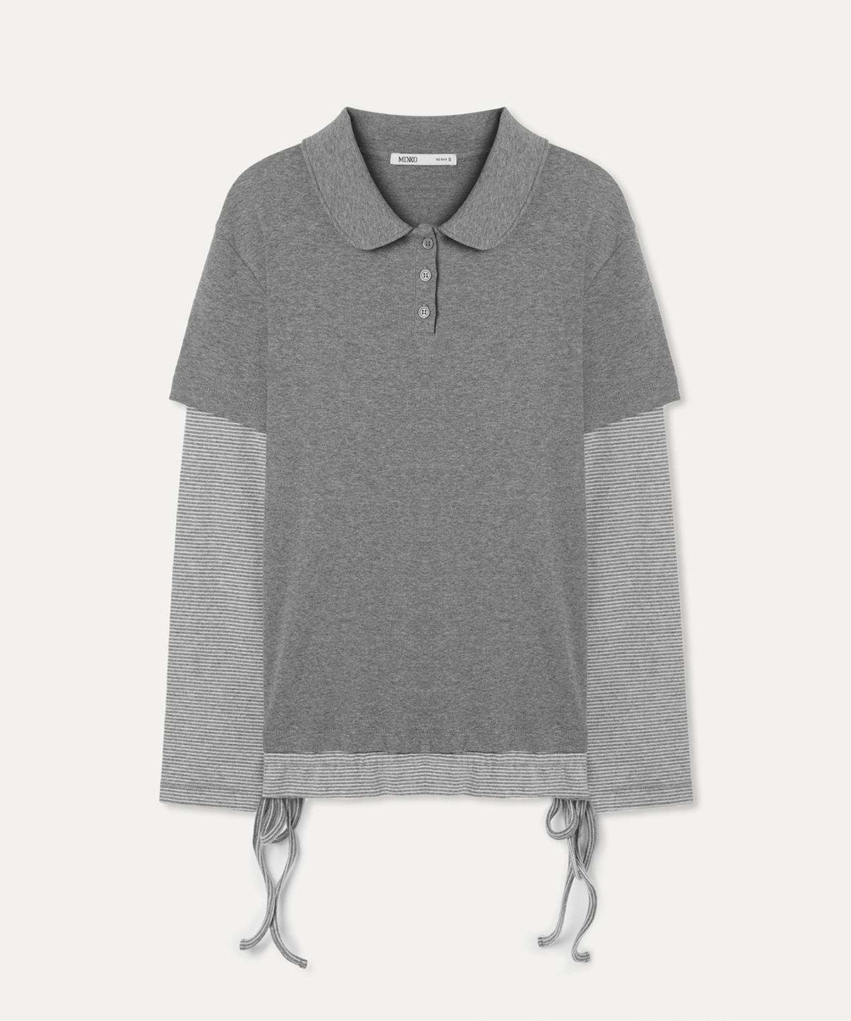 미쏘(MIXXO) 카라 스트라이프 레이어드 티셔츠_MIWLWG239A