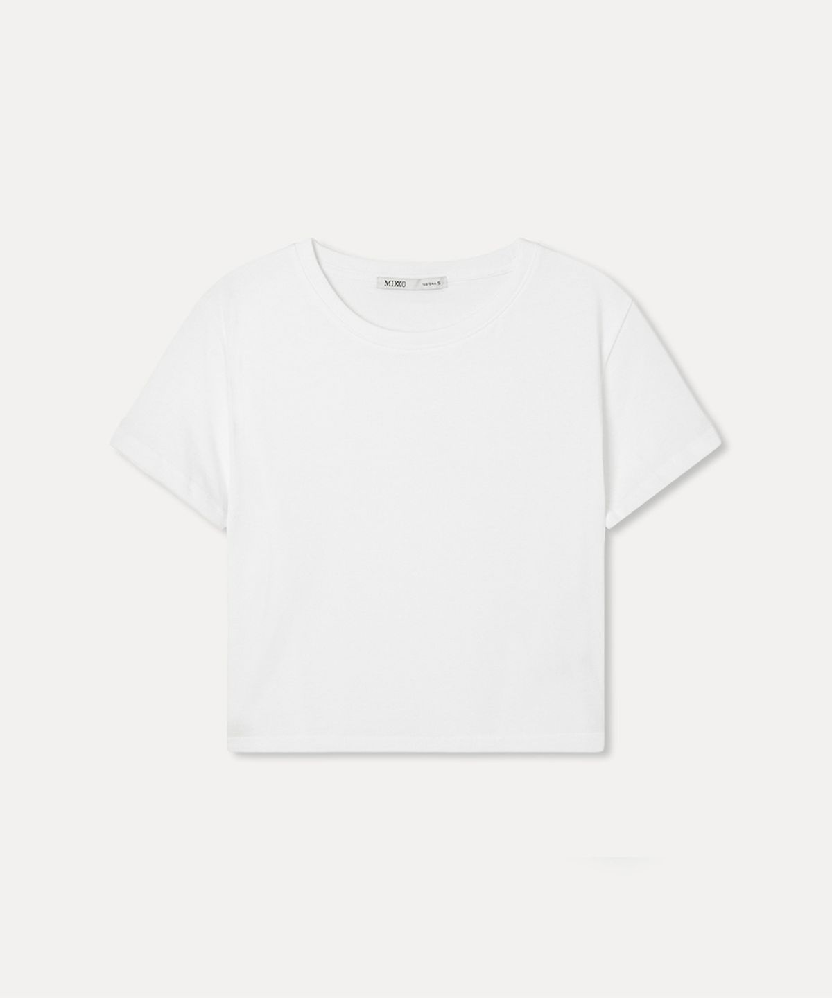 미쏘(MIXXO) 수피마 크롭 R넥 반팔 티셔츠_MIWHWG330A