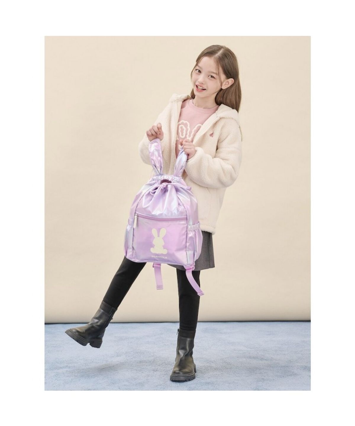 빈폴 키즈(BEANPOLE KIDS) 빙키 오로라 스트링 백팩  라이트 퍼플 (BI61D2U54V)