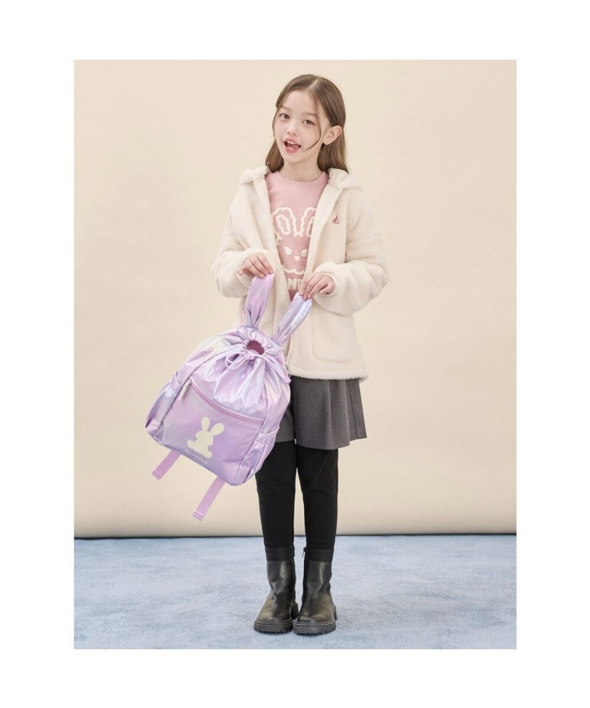 빈폴 키즈(BEANPOLE KIDS) 빙키 오로라 스트링 백팩  라이트 퍼플 (BI61D2U54V)