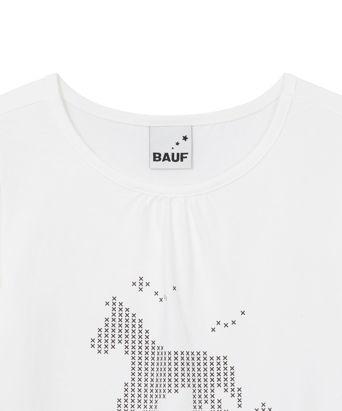 바우프(BAUF) 홀스 로고 퍼프 티셔츠 [화이트]