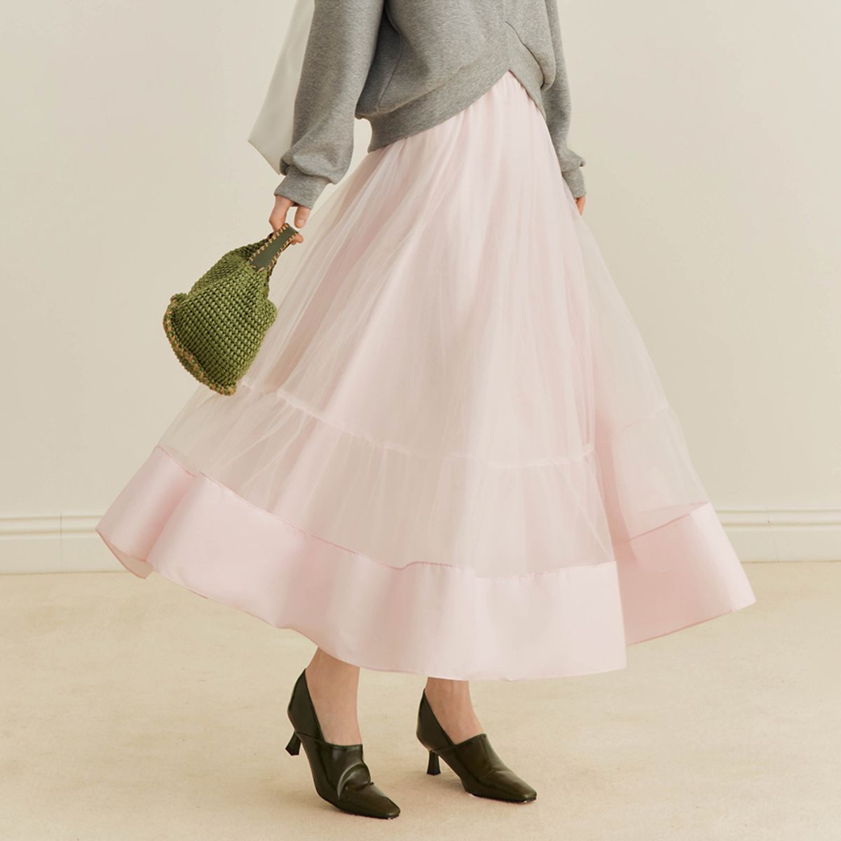 와이와이아이엠(YYIAM) YY_Slimming mesh skirt_3color