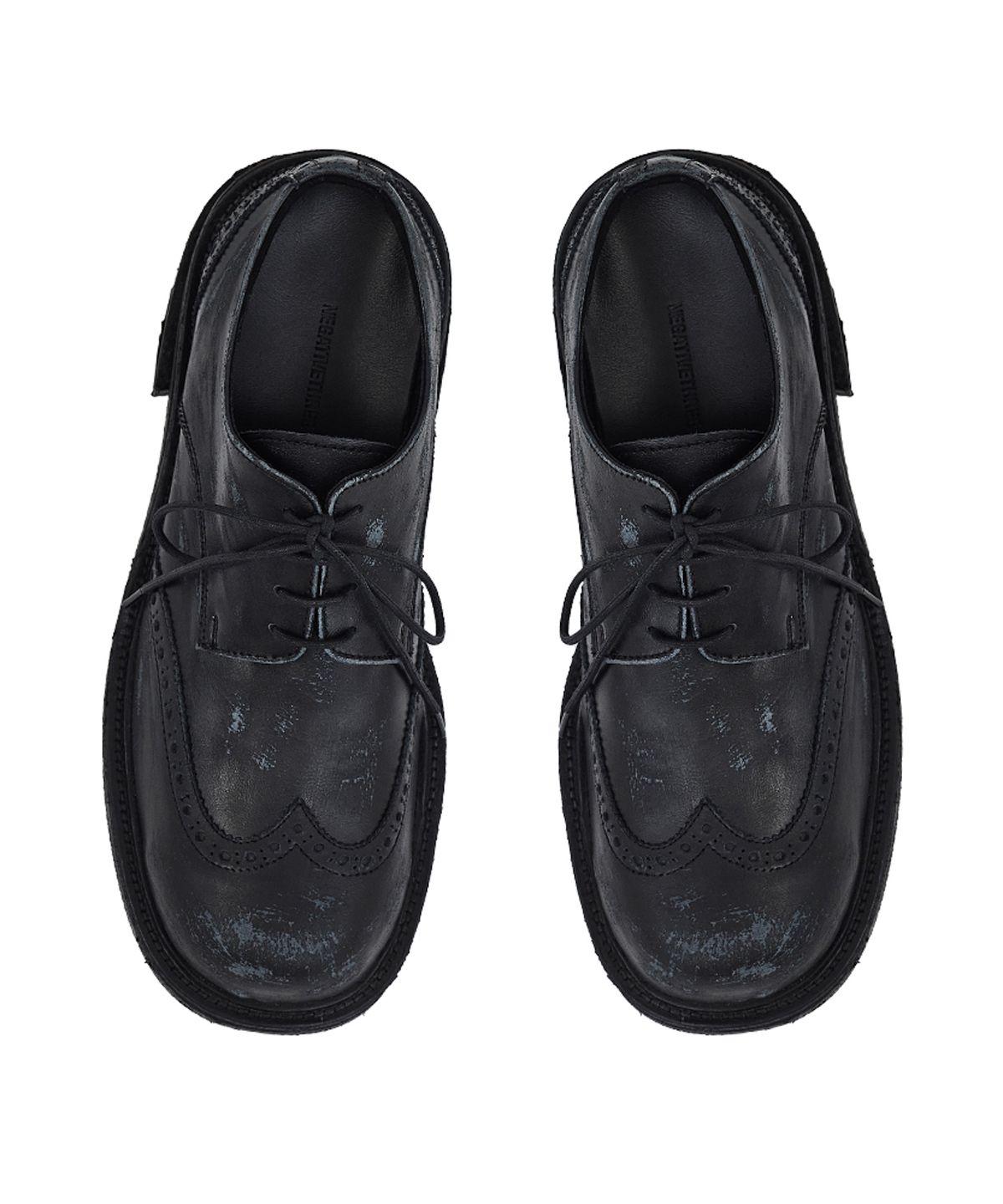 네거티브쓰리(NEGATIVETHREE) Wingtip Derby_Rub-Off Black