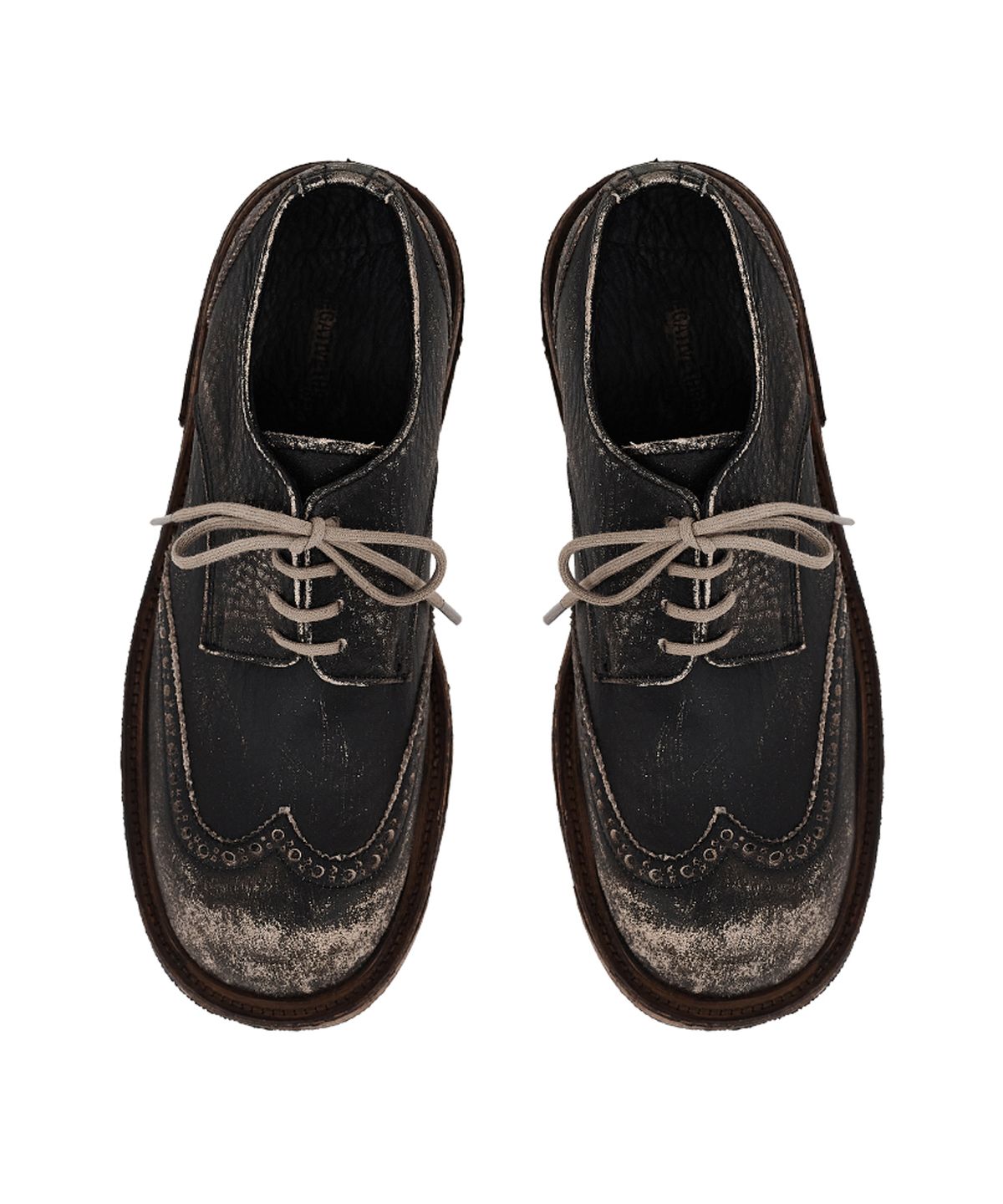 네거티브쓰리(NEGATIVETHREE) Wingtip Derby_Rub-Off Brown