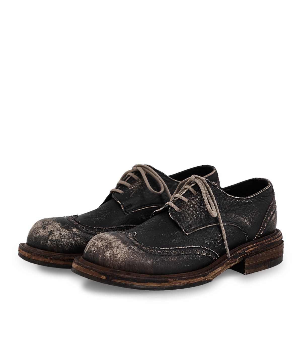 네거티브쓰리(NEGATIVETHREE) Wingtip Derby_Rub-Off Brown