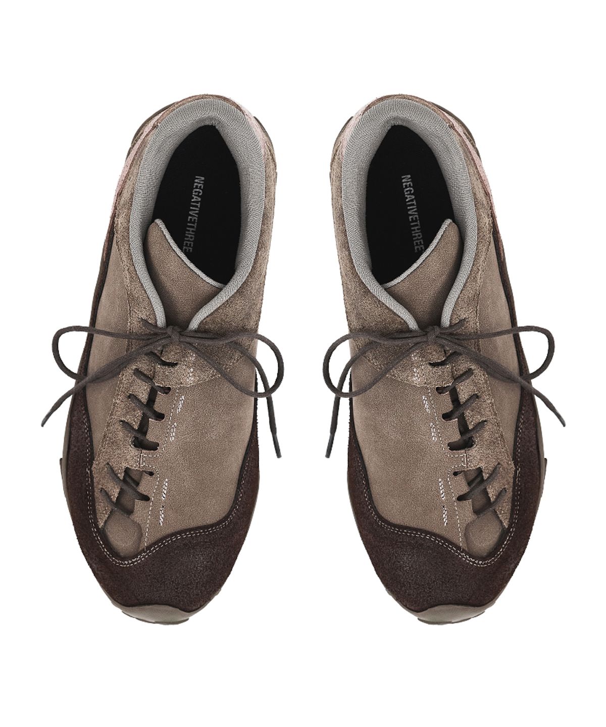 네거티브쓰리(NEGATIVETHREE) Curved Lace No.2 Sneakers_Multi Taupe
