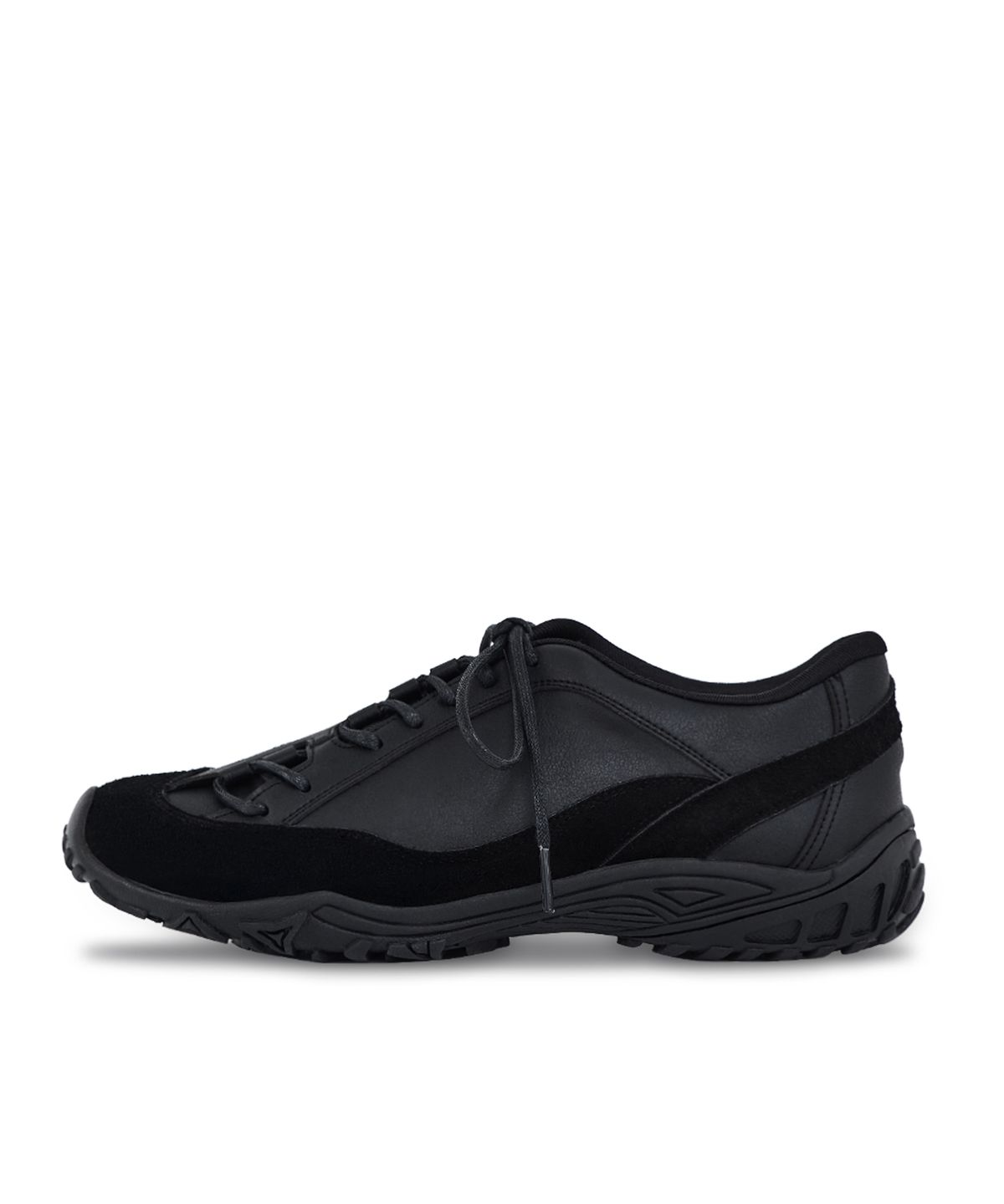 네거티브쓰리(NEGATIVE THREE) Curved Lace No.2 Sneakers_Black