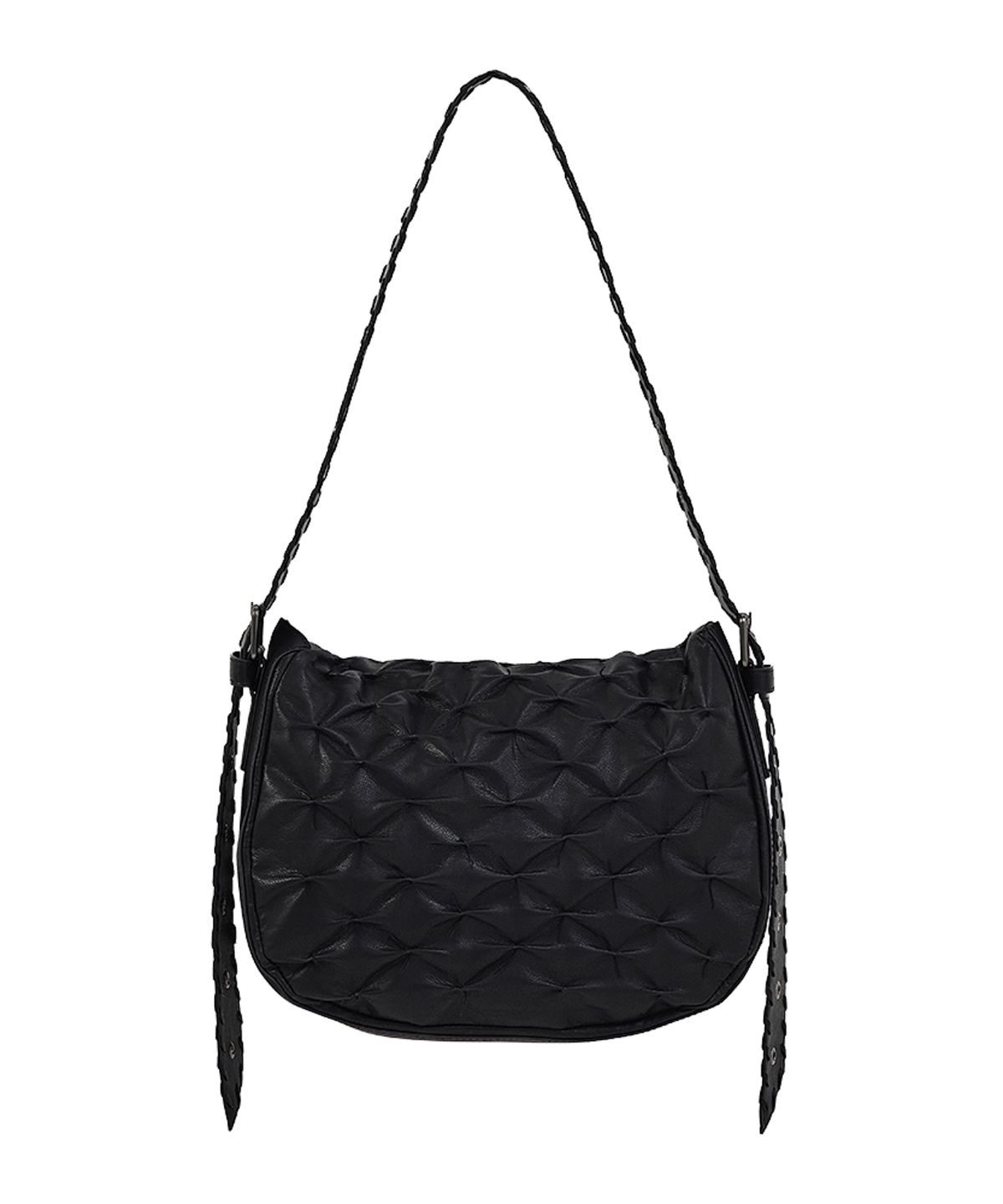 네거티브쓰리(NEGATIVETHREE) Wrinkled Hobo Bag_Black