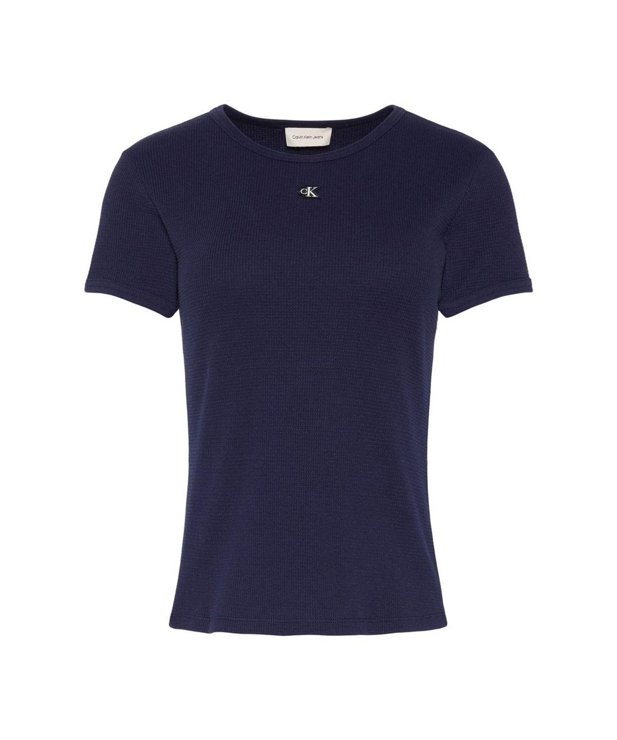캘빈클라인 진(CALVIN KLEIN JEANS) 여성 모노그램 패치 슬림 와플 반팔 티셔츠 47F233G 9EI