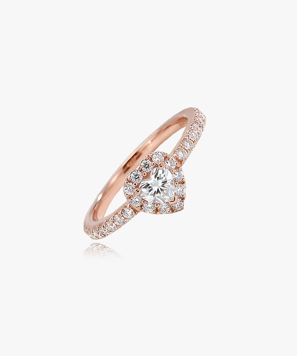엘렌쥬얼리(HELENE JEWELRY) 925실버 1부 하트 컷 헤일로 모이사나이트 미스 링 반지