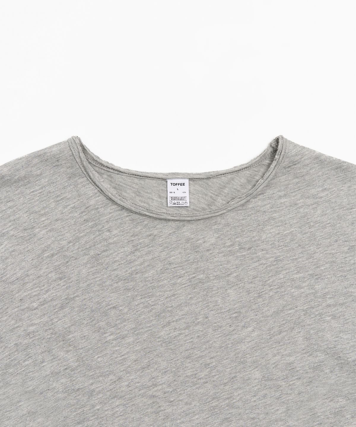 토피(TOFFEE) VTG 슬랍 라운드 넥 롱 슬리브 (MELANGE GREY)