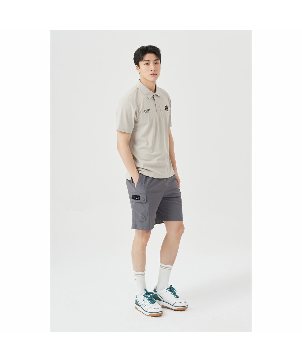 골든베어(GOLDEN BEAR) (M) Stretch Woven Shorts G4PAM26101GYL