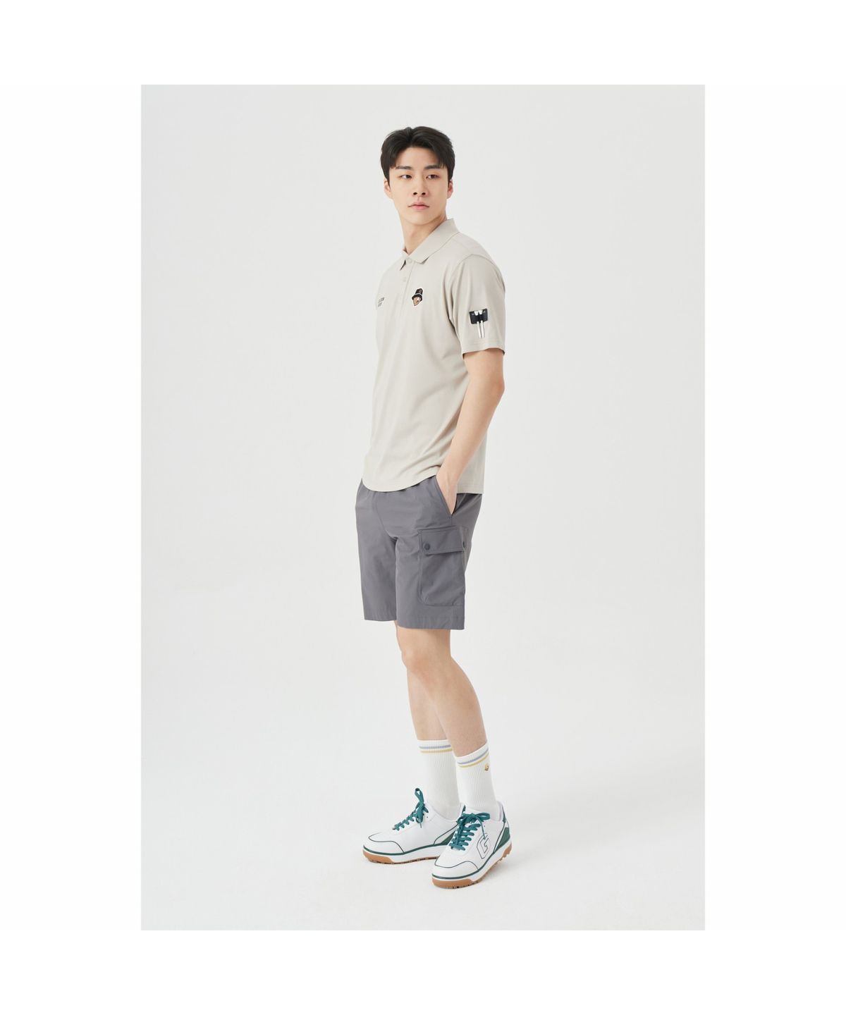 골든베어(GOLDEN BEAR) (M) Stretch Woven Shorts G4PAM26101GYL