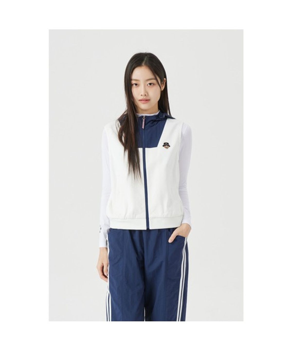 골든베어(GOLDEN BEAR) (W) Color Blocked Hood Vest  G5VAM26101IVX