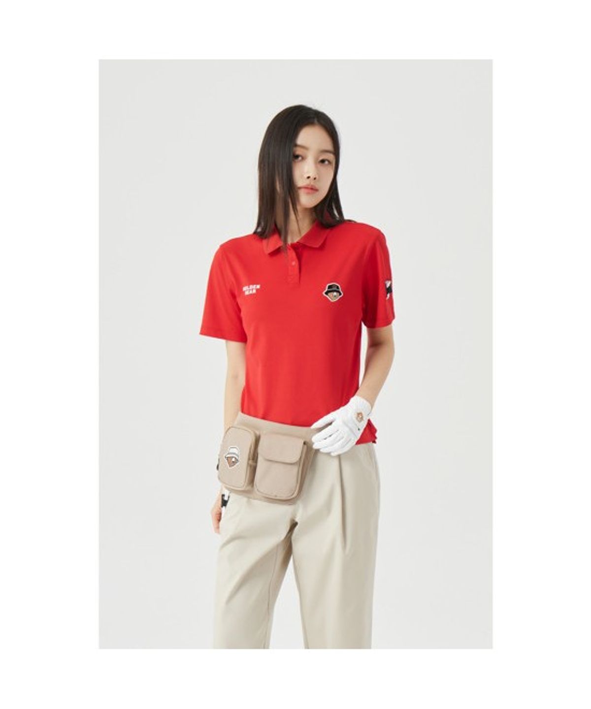 골든베어(GOLDEN BEAR) (W) Regular-Fit Collar Pique T-shirt  G5TAM26131REX