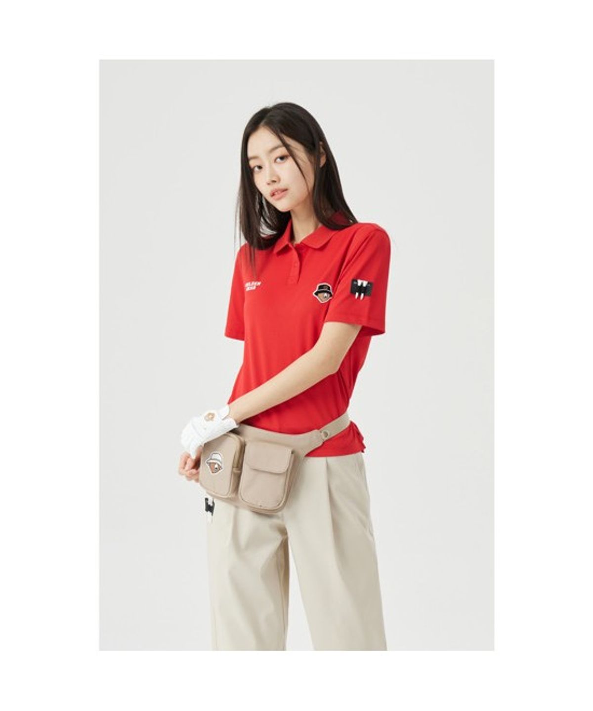 골든베어(GOLDEN BEAR) (W) Regular-Fit Collar Pique T-shirt  G5TAM26131REX