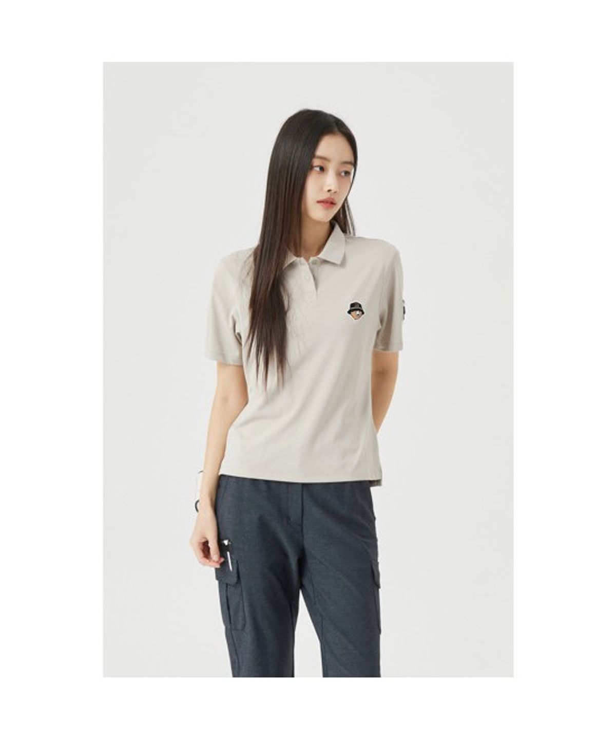 골든베어(GOLDEN BEAR) (W) Regular-Fit Collar Pique T-shirt  G5TAM26131BEX