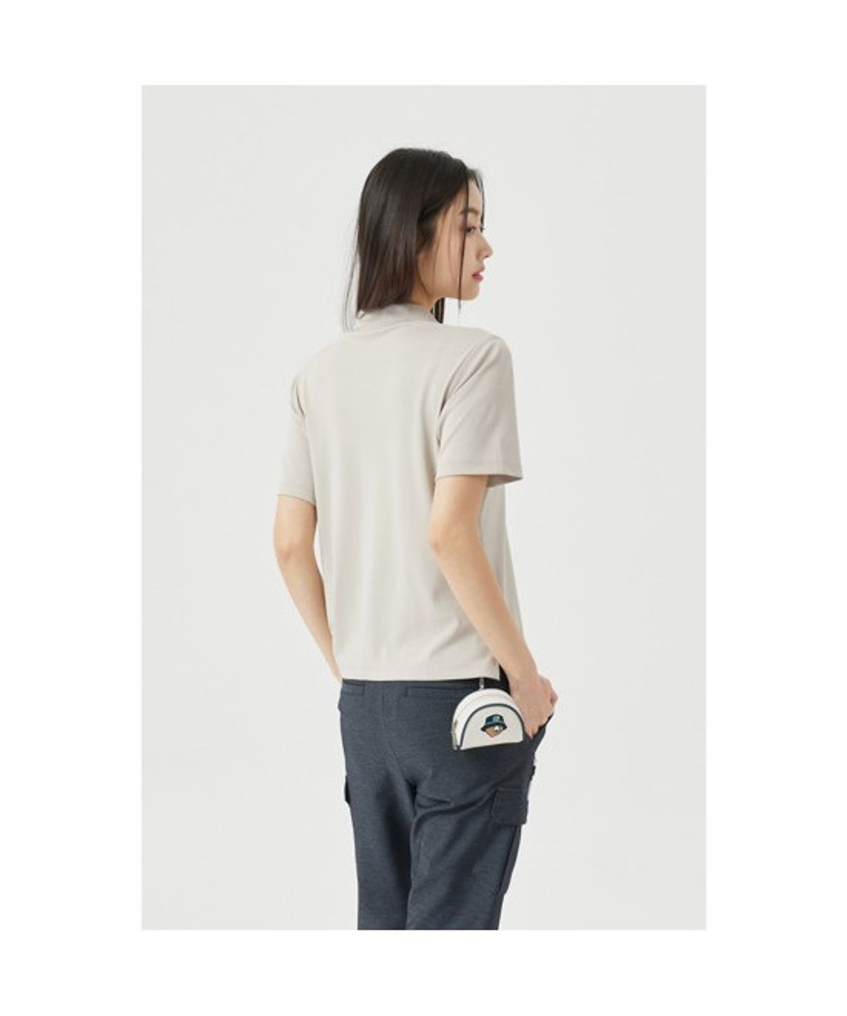 골든베어(GOLDEN BEAR) (W) Regular-Fit Collar Pique T-shirt  G5TAM26131BEX