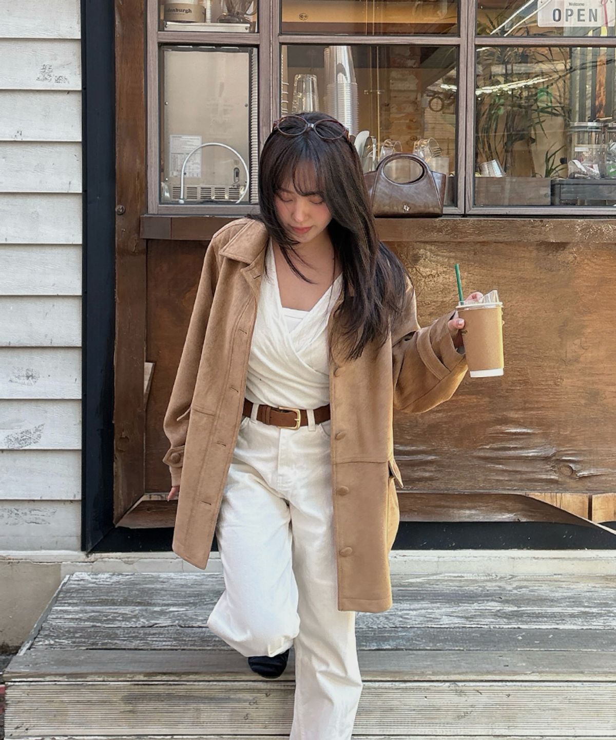 마리끌레르(MARIE CLAIRE) 스웨이드 하프 자켓(MAGAJK07MBE)