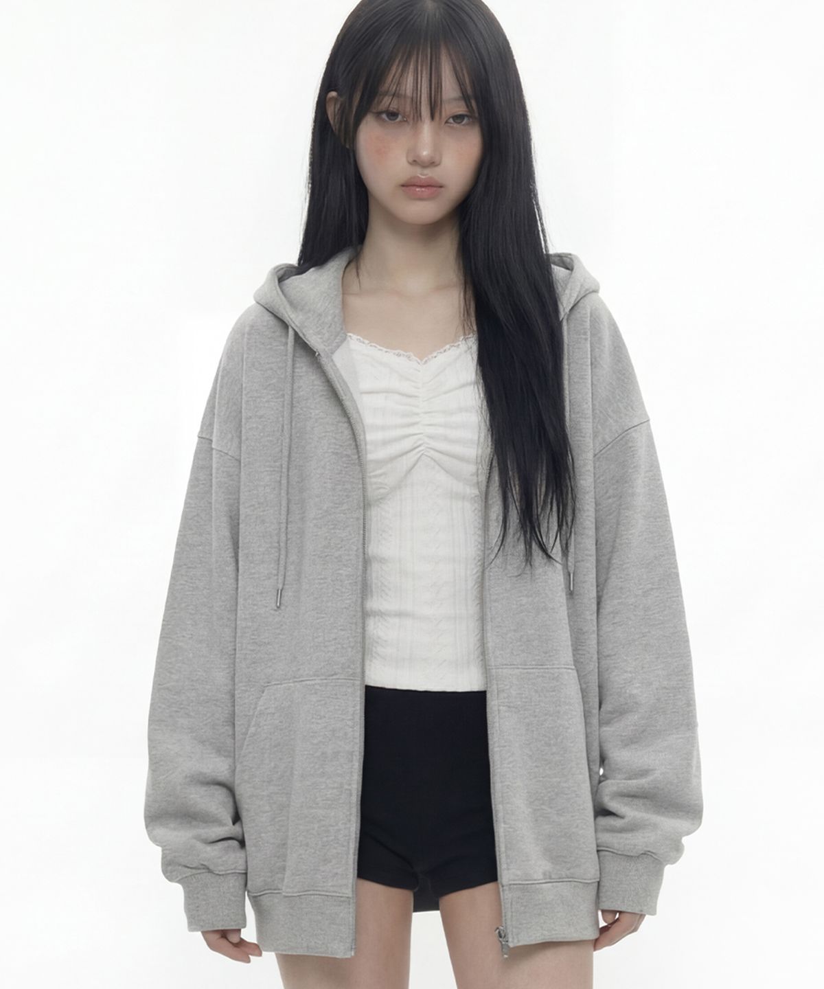 그레이버(GRAVER) [UNISEX]YARN OVER BACK 후드집업_2color