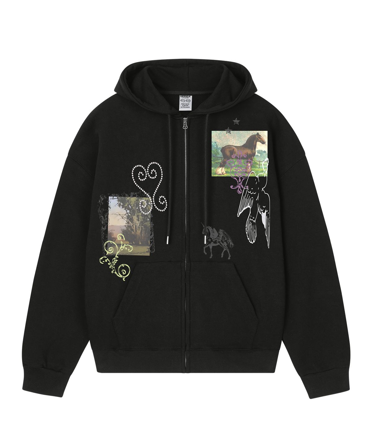 그레이버(GRAVER) [UNISEX]HOREY 후드집업_2color