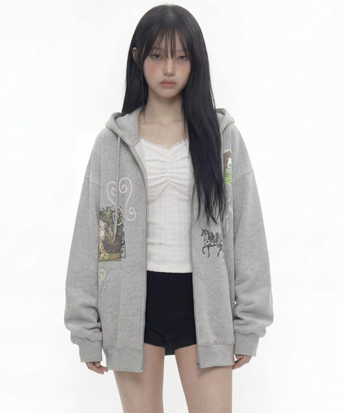 그레이버(GRAVER) [UNISEX]HOREY 후드집업_2color