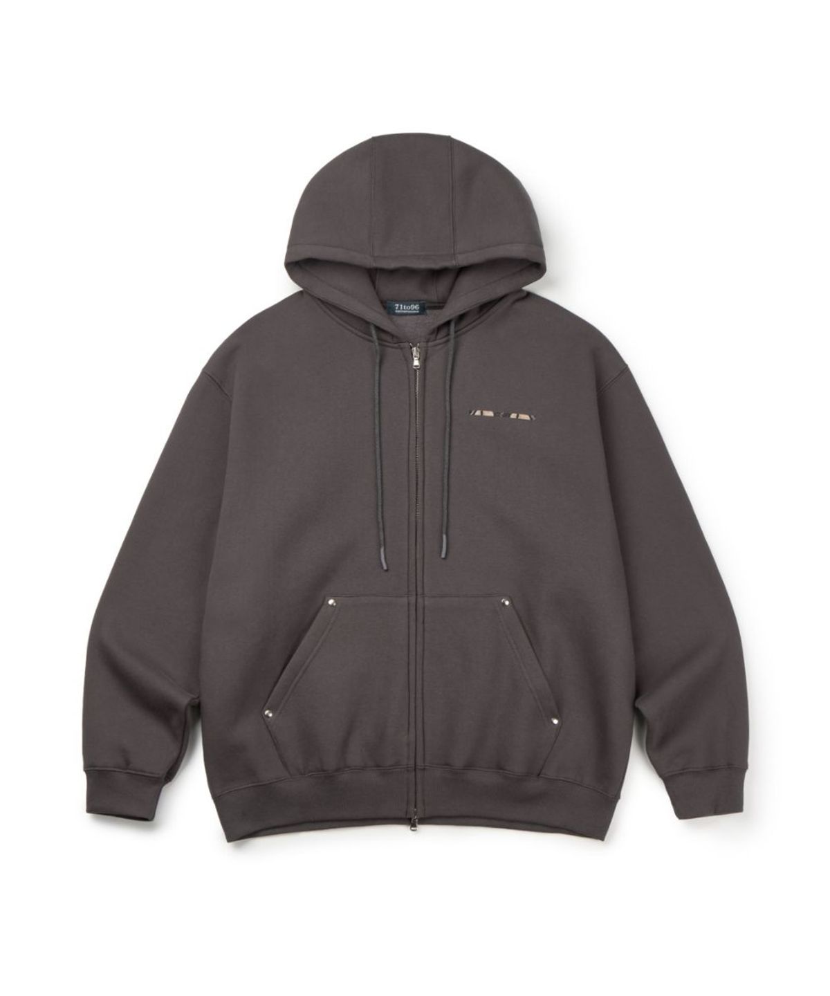 칠 하나 투 구육(71TO96) (기모) Tiger Hoodie Zip-up (Charcoal)