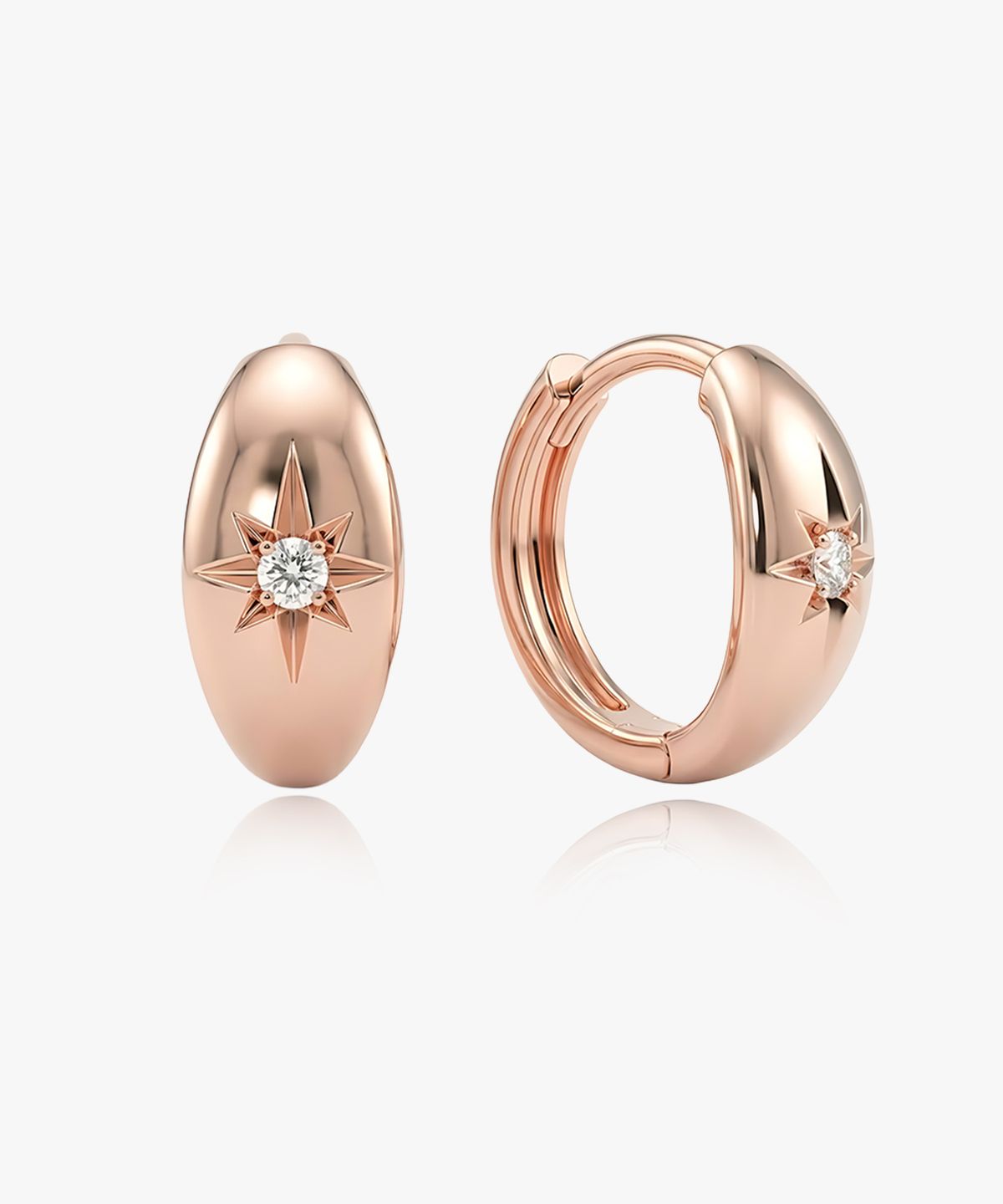 엘렌쥬얼리(HELENE JEWELRY) 925실버 오벌 홀리 스타 은 원터치 귀걸이
