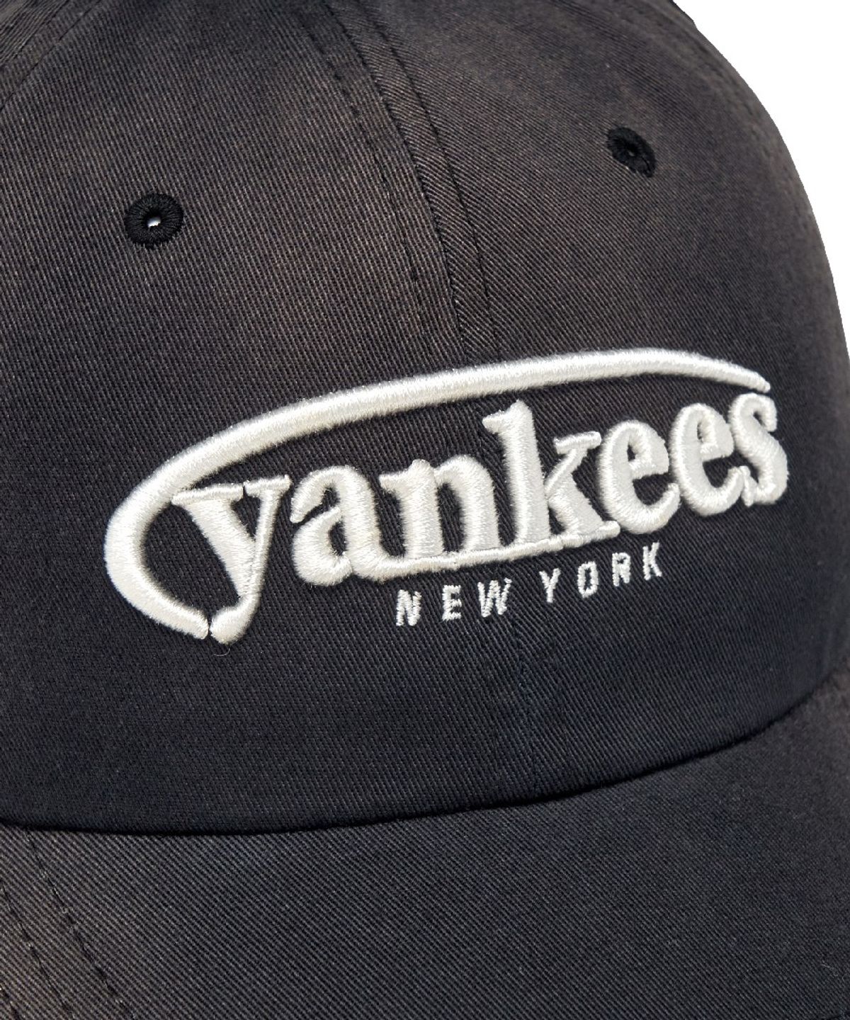 엠엘비(MLB) 빈티지 워싱 커브 로고 언스트럭쳐 볼캡 NY (Black)