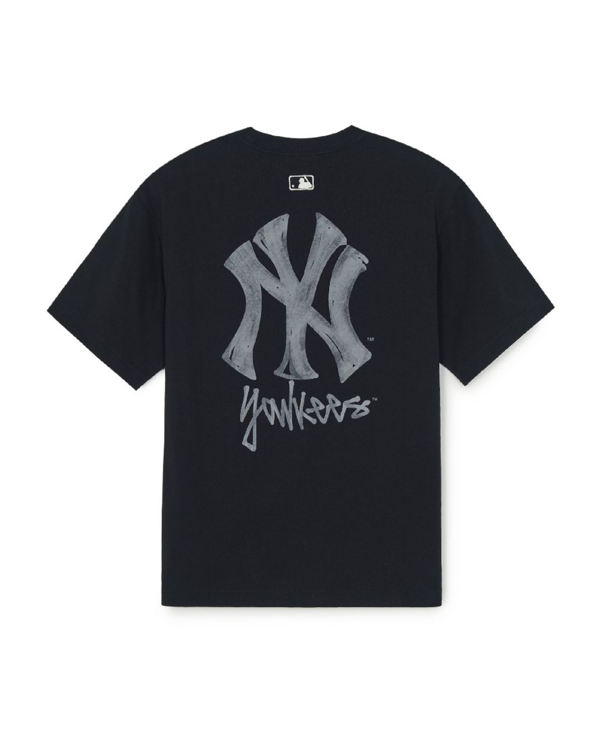 엠엘비(MLB) 베이직 심플 스트릿 로고 오버핏 반팔 티셔츠 NY (Black)