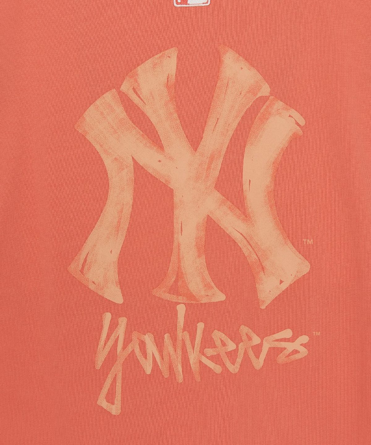 엠엘비(MLB) 베이직 심플 스트릿 로고 오버핏 반팔 티셔츠 NY (Neon Orange)