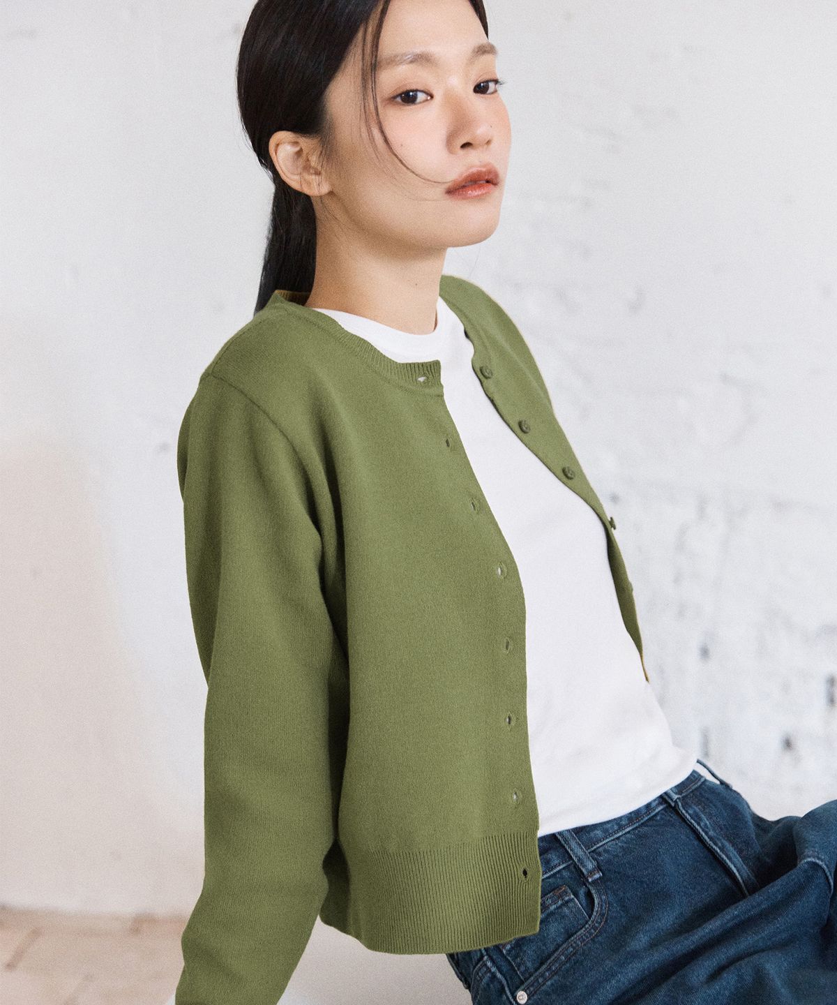 미쏘(MIXXO) 베이직 R넥 반팔 티셔츠_MIWHWG310A