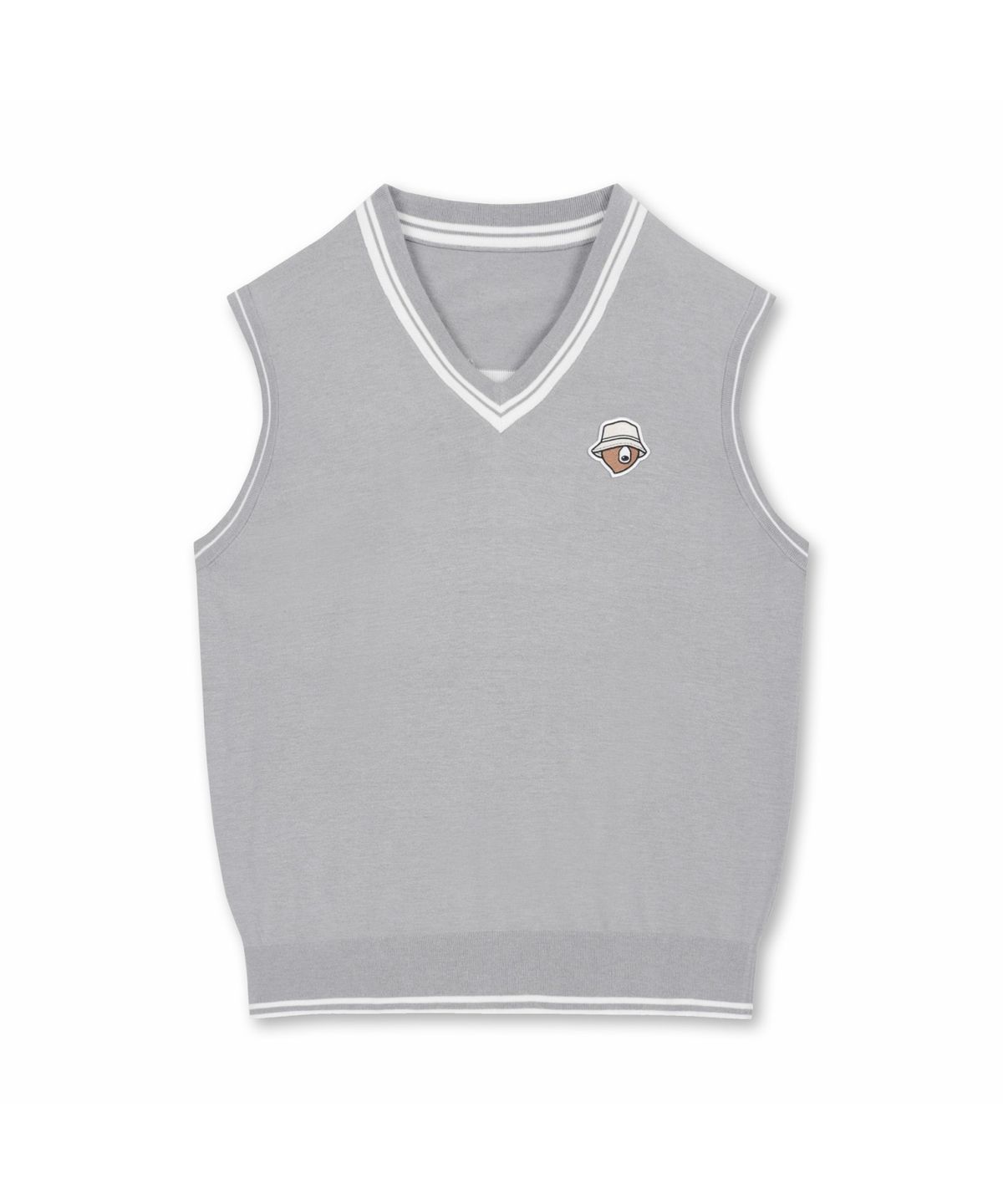 골든베어(GOLDEN BEAR) (M) V Neck Jacquard Logo Vest G4WAM26101GYX