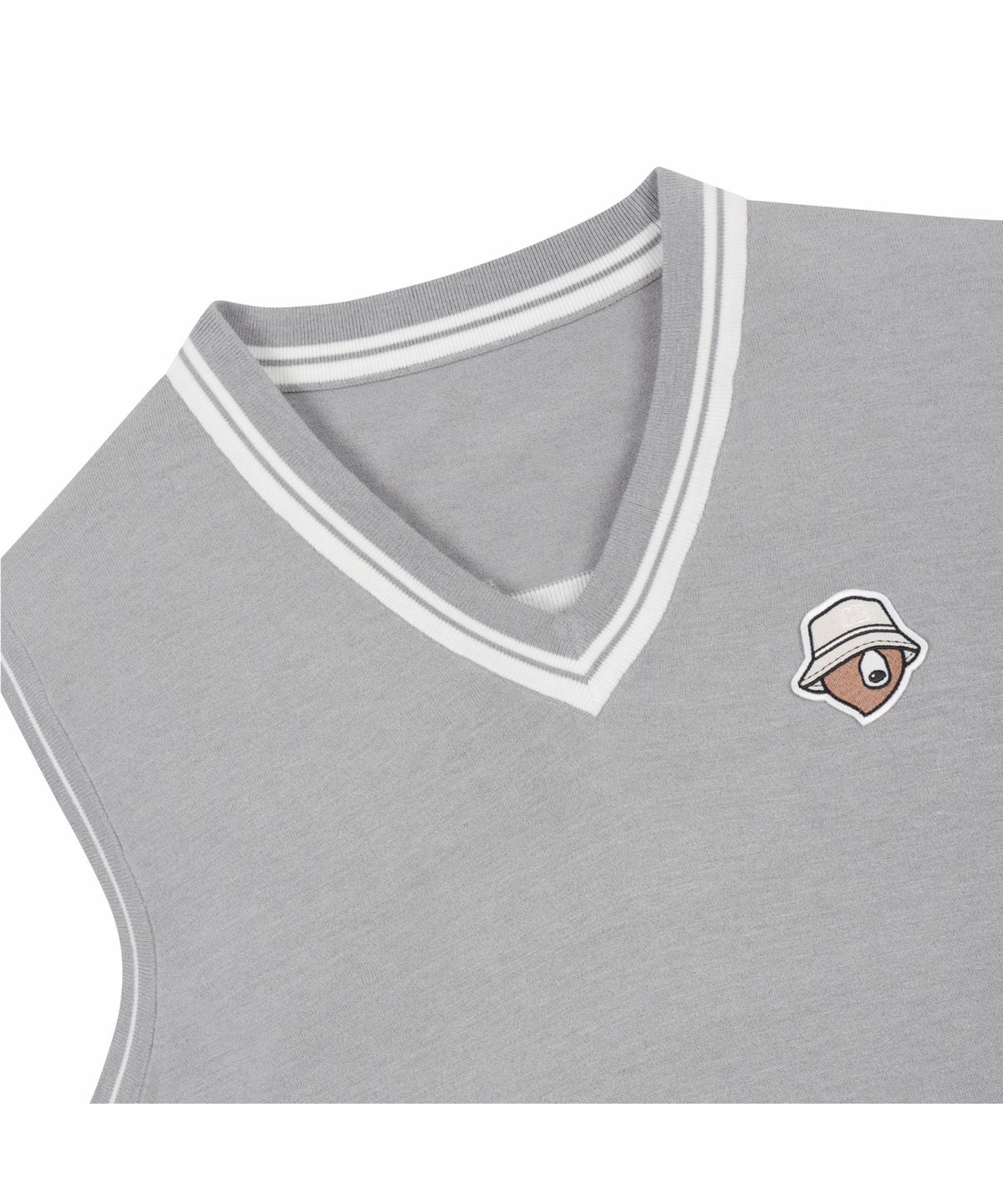 골든베어(GOLDEN BEAR) (M) V Neck Jacquard Logo Vest G4WAM26101GYX