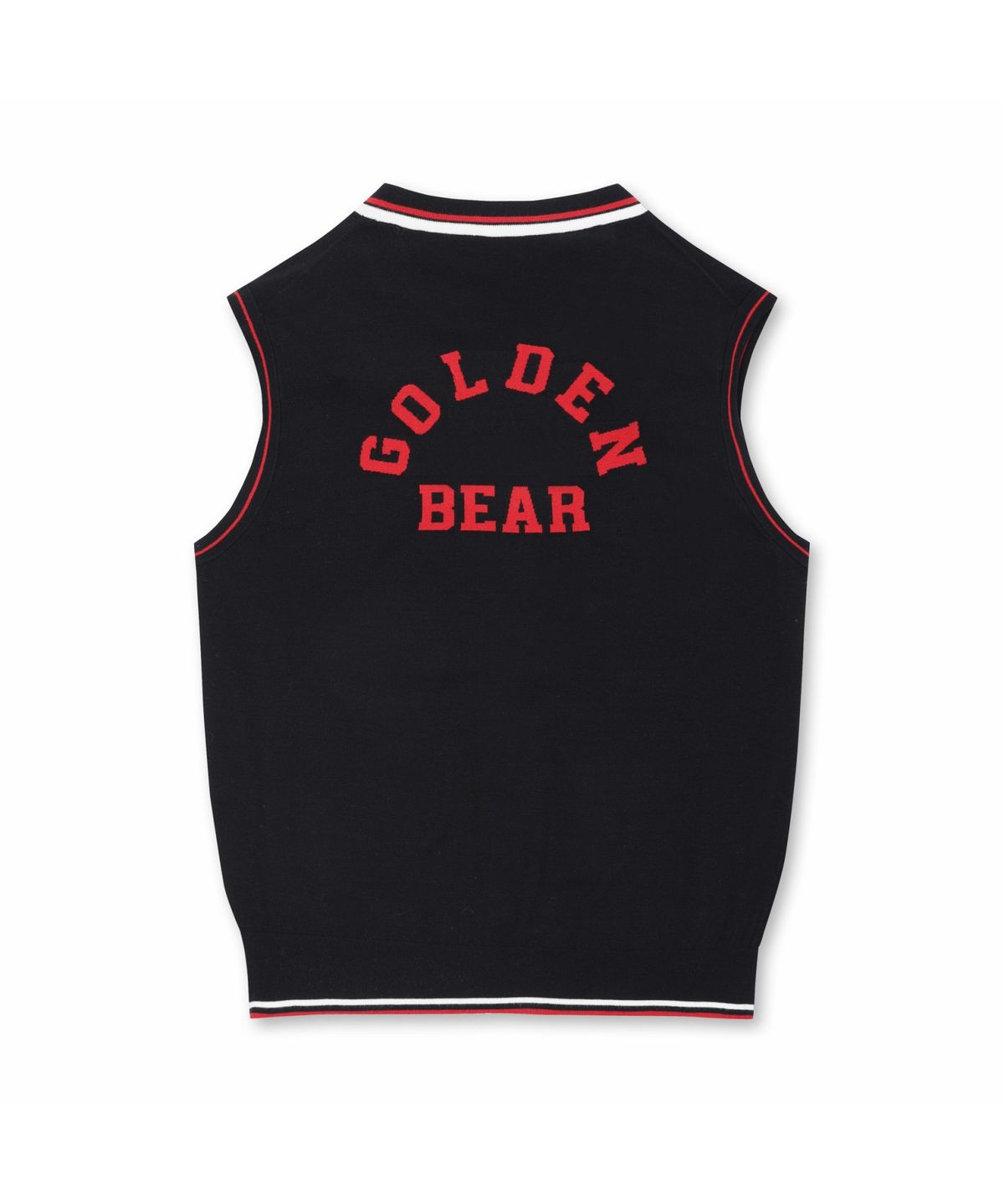골든베어(GOLDEN BEAR) (M) V Neck Jacquard Logo Vest G4WAM26101BKX