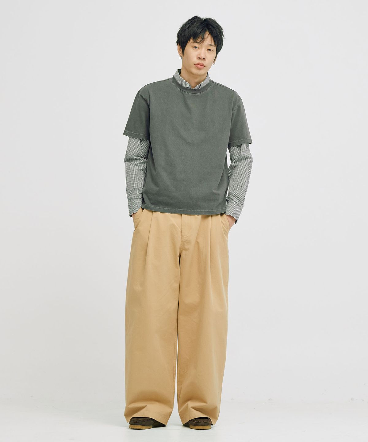 테이크이지(TAKEASY) 컴포트 크롭 셔츠 (블랙)