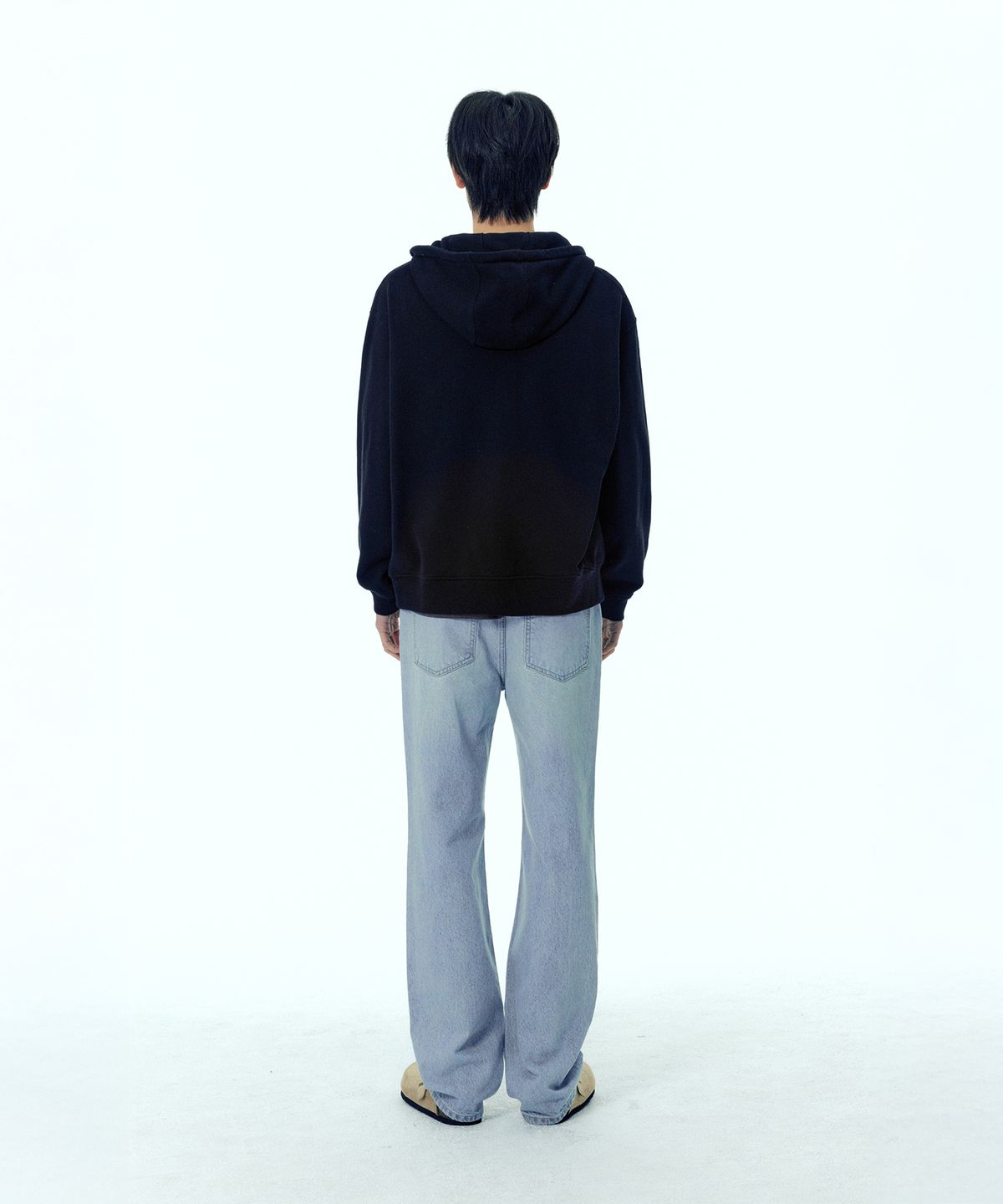 플랙(PLAC) 벨 스트링 후드 집업 블랙