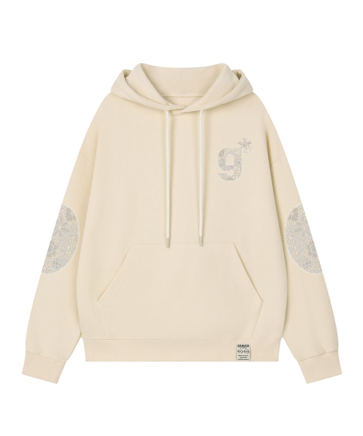 그레이버(GRAVER) [UNISEX]APPLIQUE G 후드티_3color