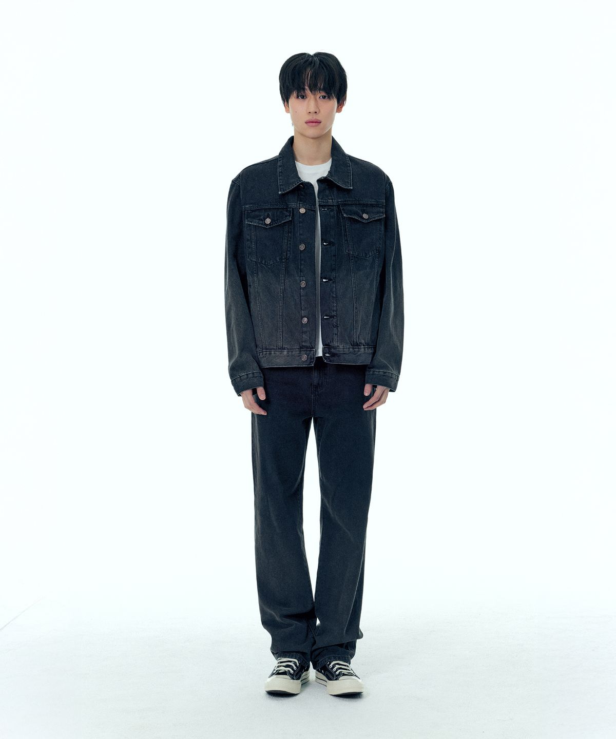 플랙(PLAC) 그라데이션 스트레이트 데님팬츠 T21 그레이