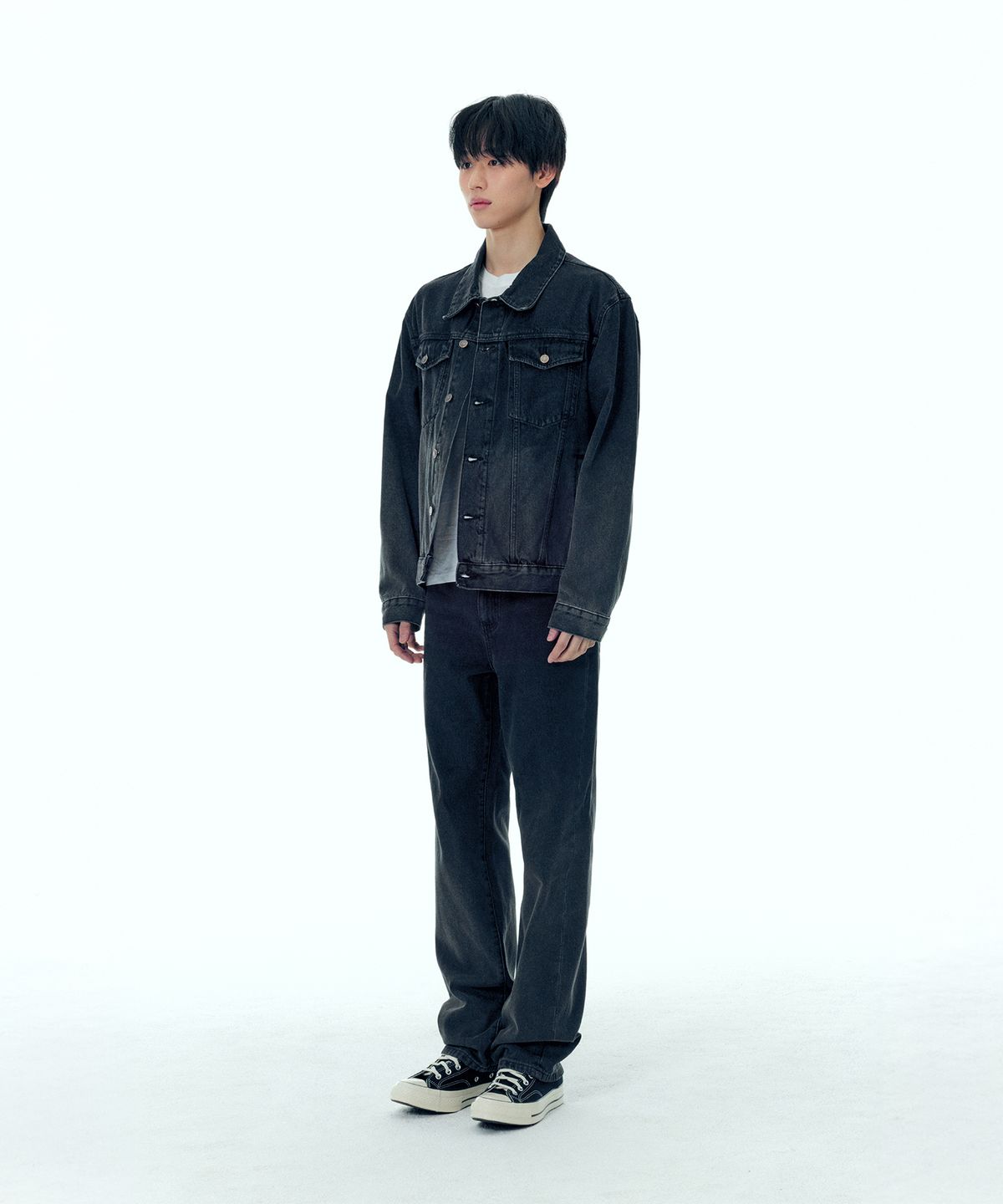 플랙(PLAC) 그라데이션 스트레이트 데님팬츠 T21 그레이