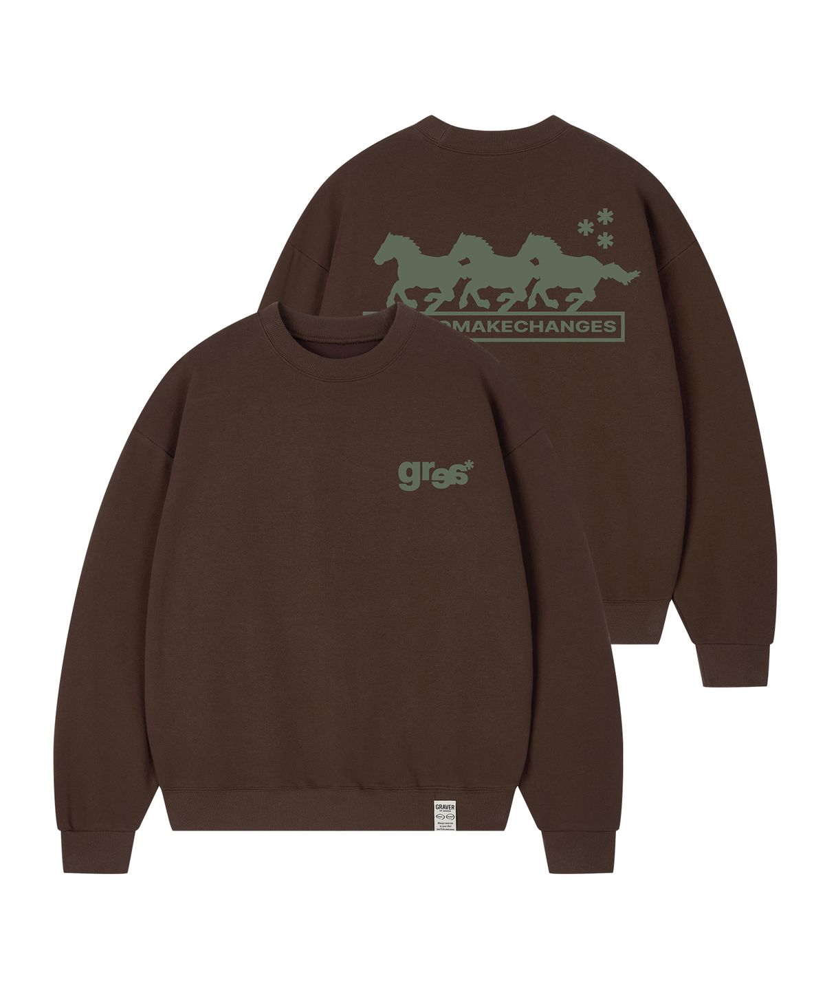 그레이버(GRAVER) [UNISEX]3 HORSE 맨투맨_5color