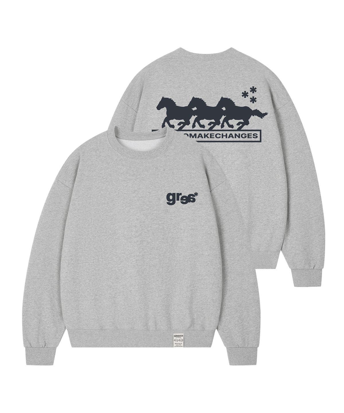 그레이버(GRAVER) [UNISEX]3 HORSE 맨투맨_5color