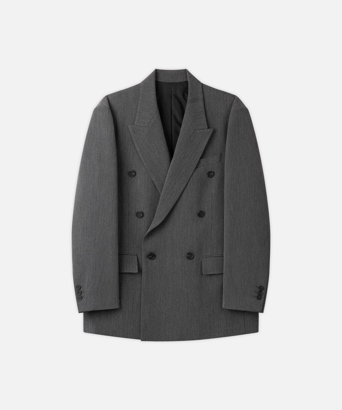 드로우핏(DRAW FIT) 헤링본 테일러드 더블 블레이저 [GREY]