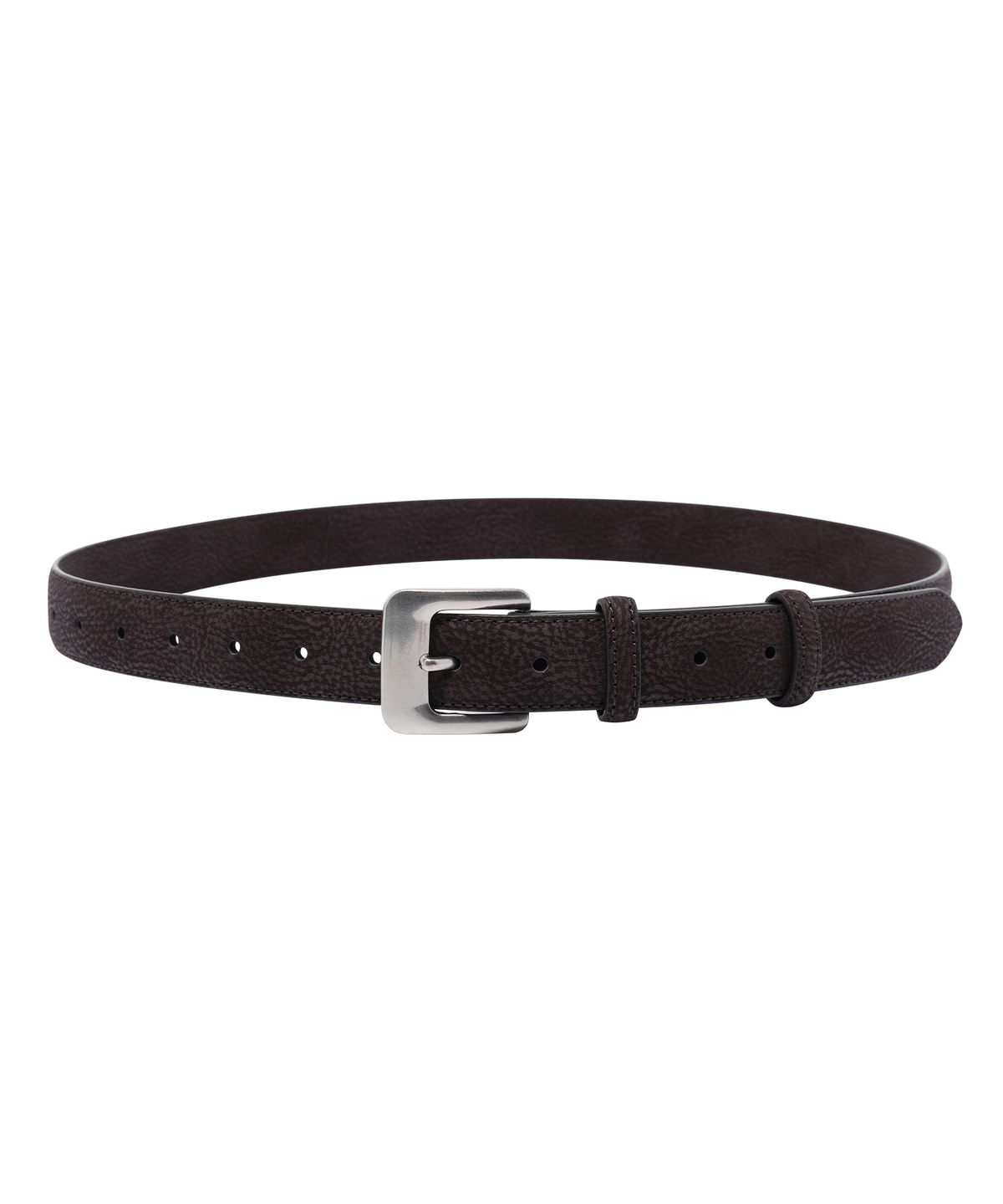 기철(KICHUL) Grain Leather Square Frame Belt (Dark Brown)