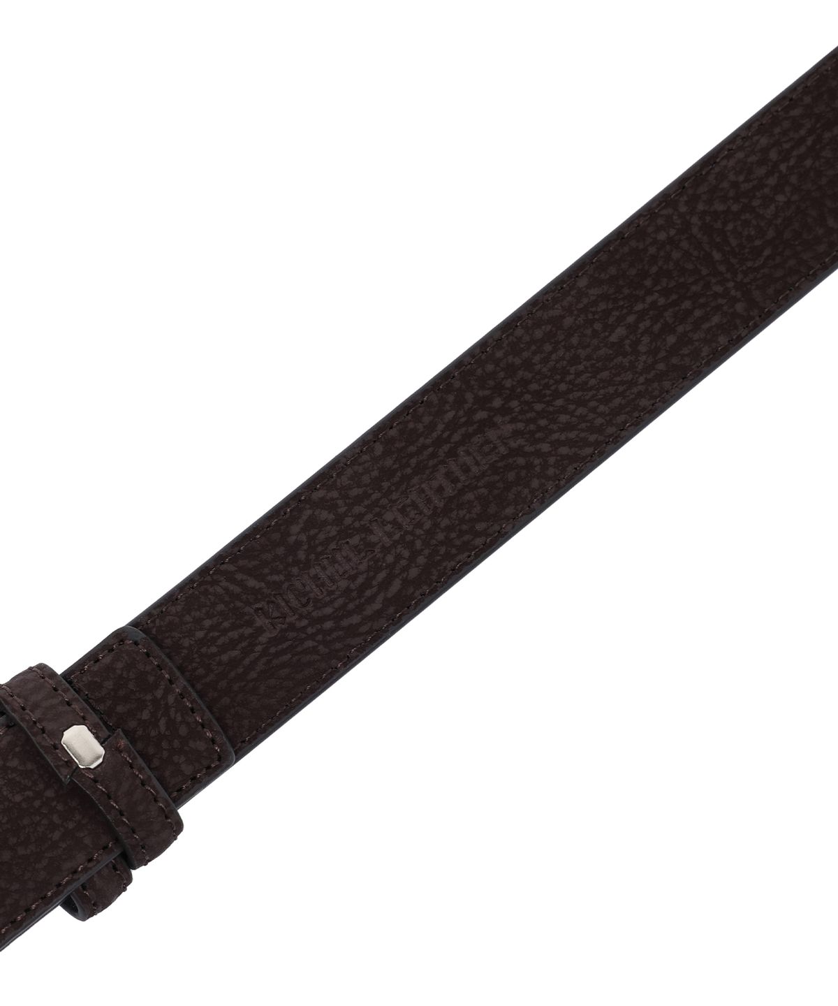 기철(KICHUL) Grain Leather Square Frame Belt (Dark Brown)