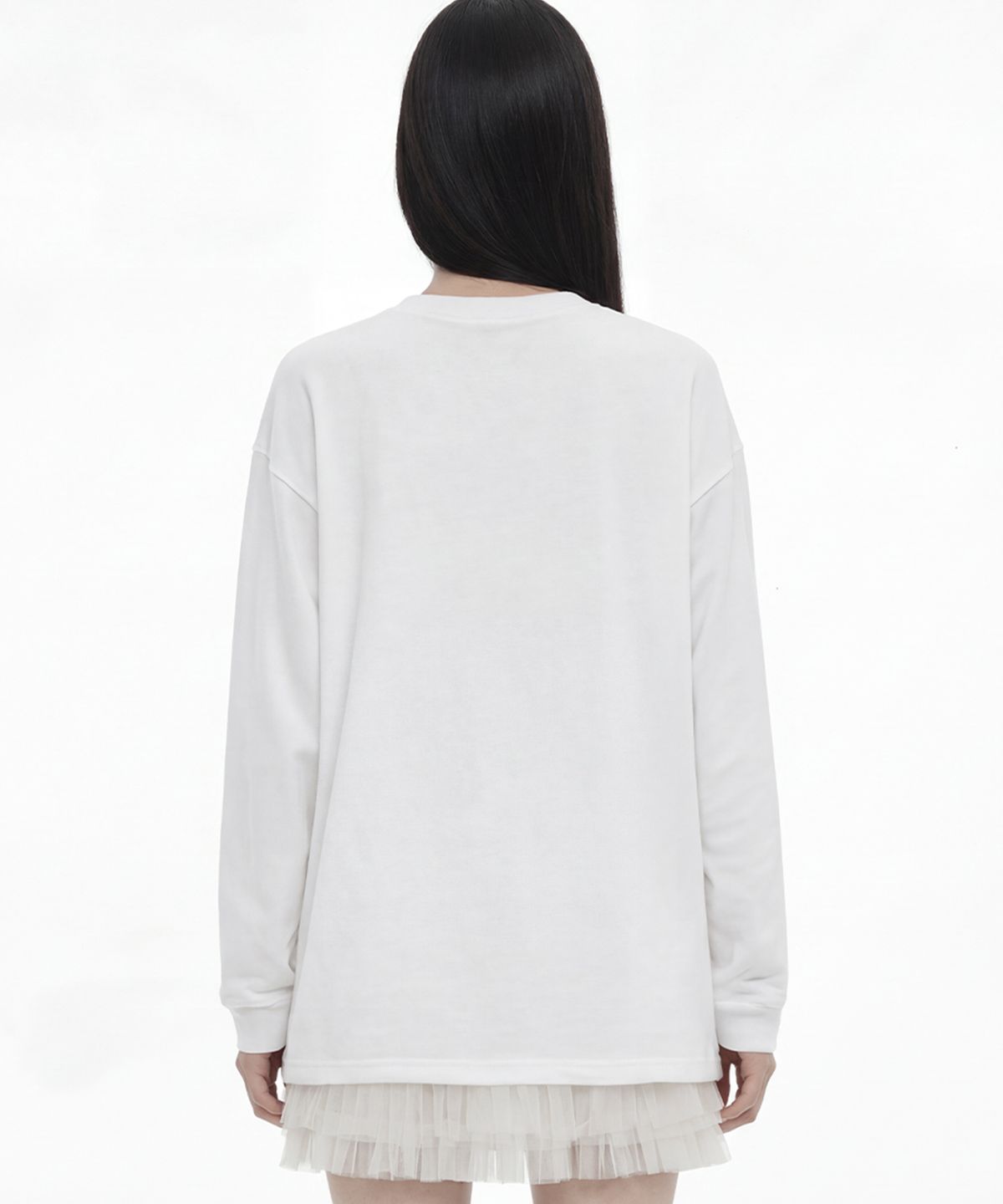 그레이버(GRAVER) [UNISEX]NAVI 롱슬리브 티셔츠_WHITE