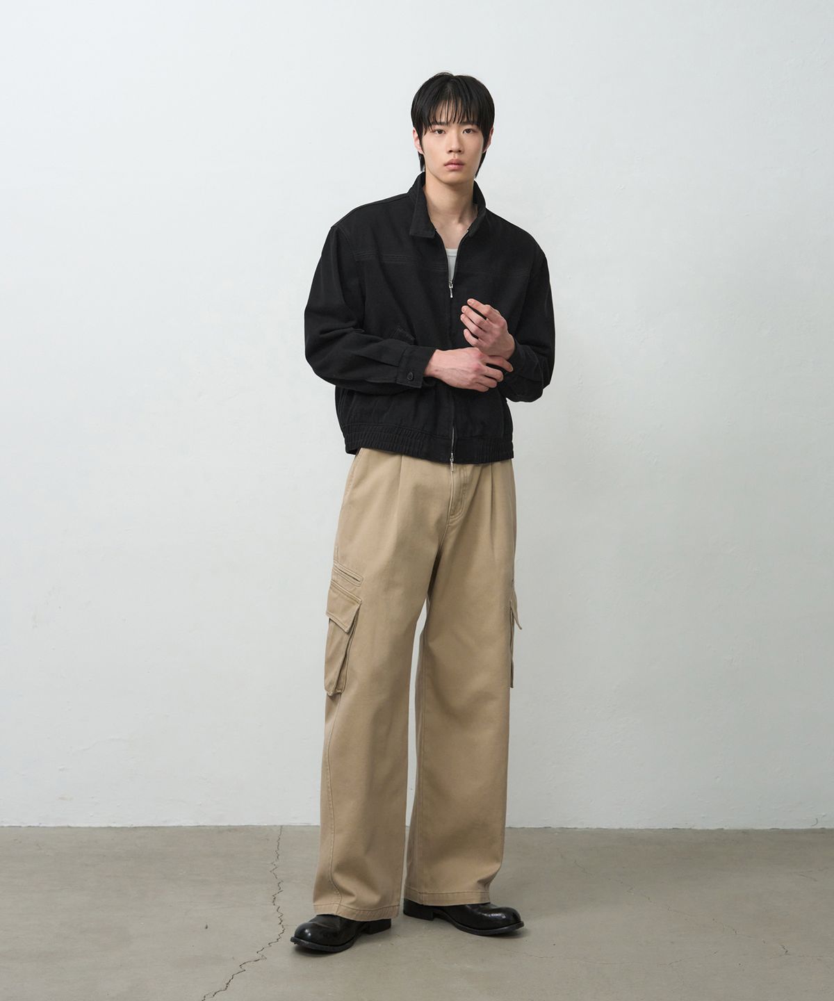 드로우핏(DRAW FIT) 이글 해링턴 워싱 자켓 [BLACK]