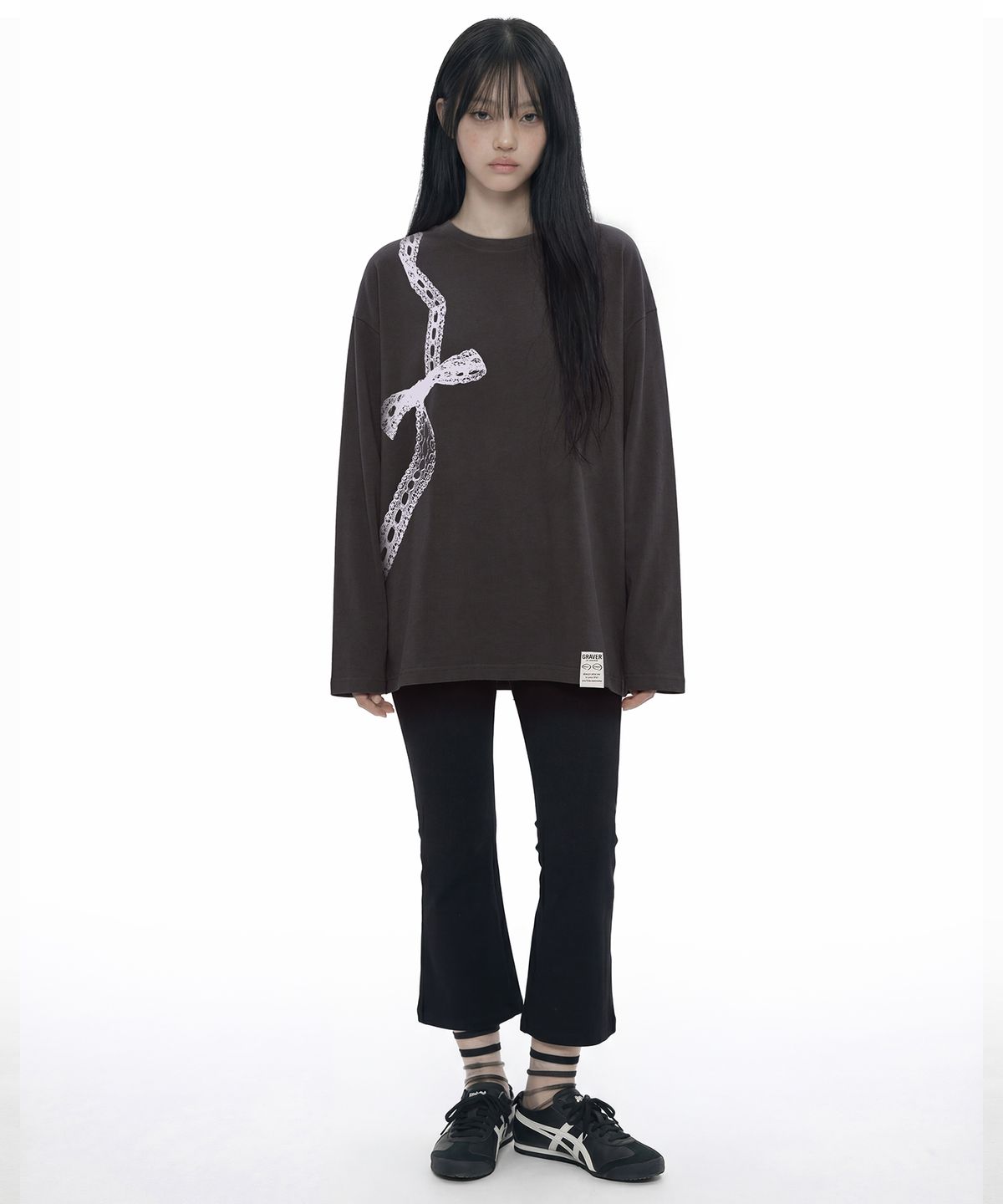 그레이버(GRAVER) [UNISEX]RIBBON SIDE 롱슬리브 티셔츠_3color