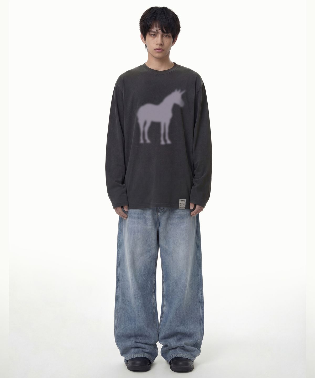 그레이버(GRAVER) [UNISEX]MY HORSE 롱슬리브 티셔츠_2color